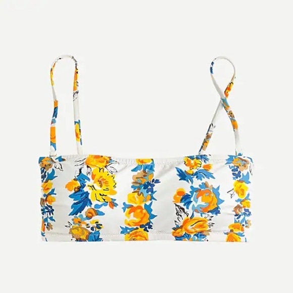 J Crew Swim Jcrew Bandeau Bikini Top In Blossom Stripe Av